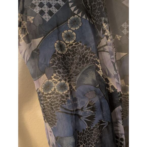 Vtg Robbie Bee 100% Silk Floral Print Lightweight Cardigan Duster Sz 12, Boho - Picture 4 of 9